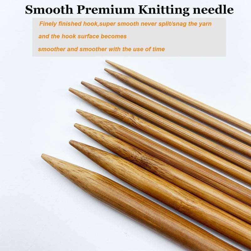 Mdoker Bamboo Double Pointed Knitting Needles Carbonized Bamboo Knitting Needle 7.9 inch(20cm) Length for Handmade Creative DIY Knitting Yarn Projects,Size US 13(9mm) - Image 1
